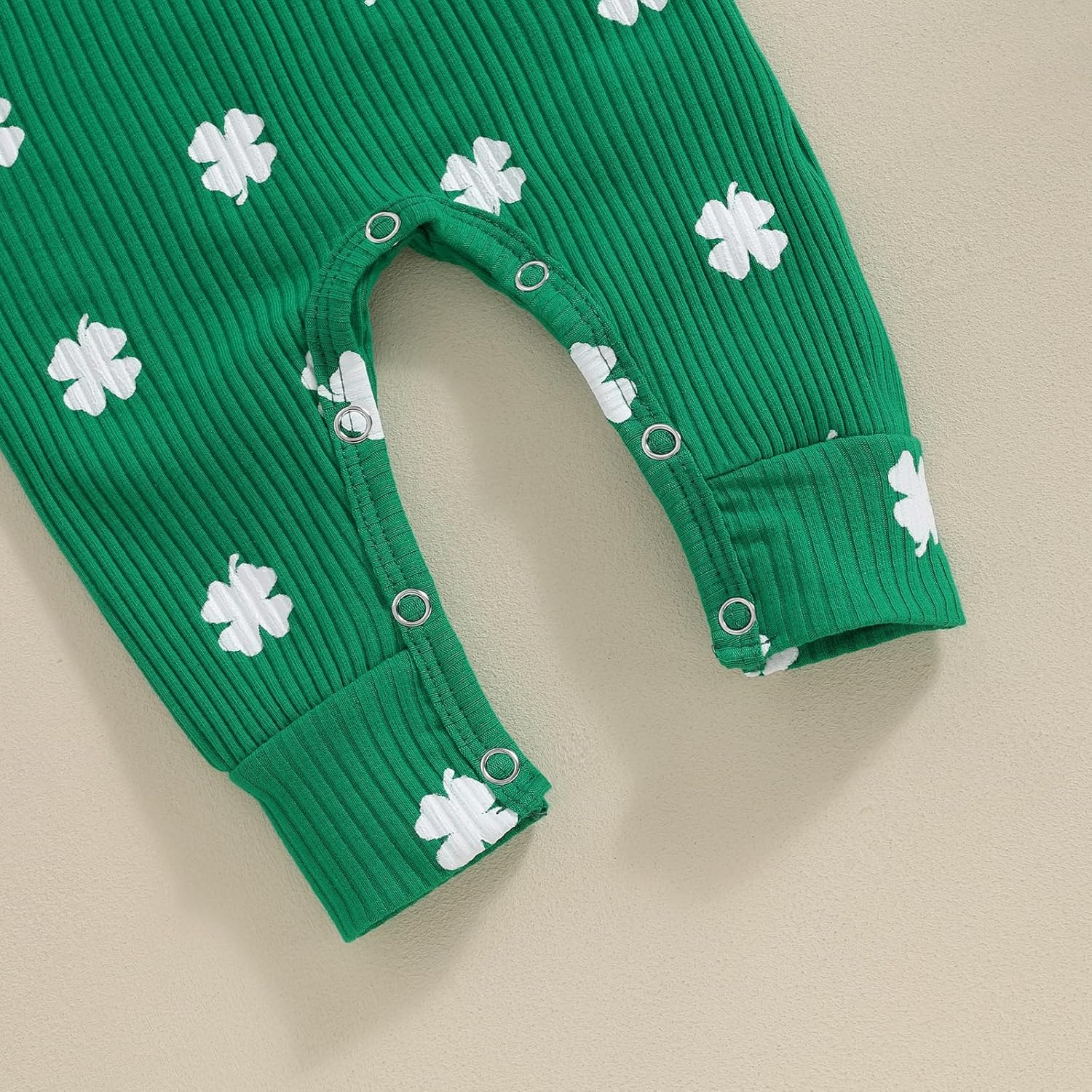 Suolongsama My First Valentines Day Baby Girl Outfit Newborn Long Sleeve Button Jumpsuit Heart Knit Romper Headband image number 5