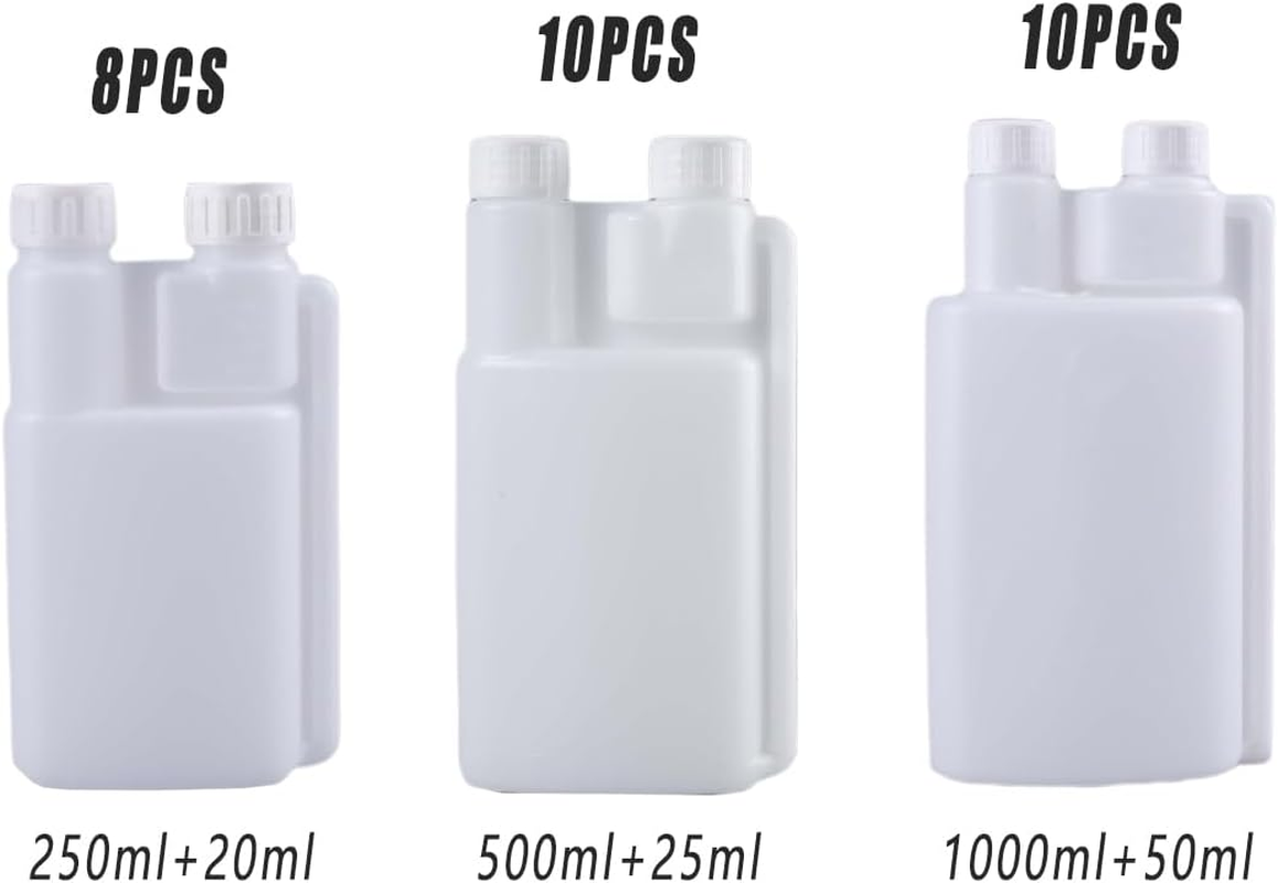AIMALL Twin Chamber Plastic Bottle, Chemical Liquid Containers with Tamper Evident Caps, Durable PE, 8.5-33.8 Oz Sizes, for Chemical Liquids Storage image number 5