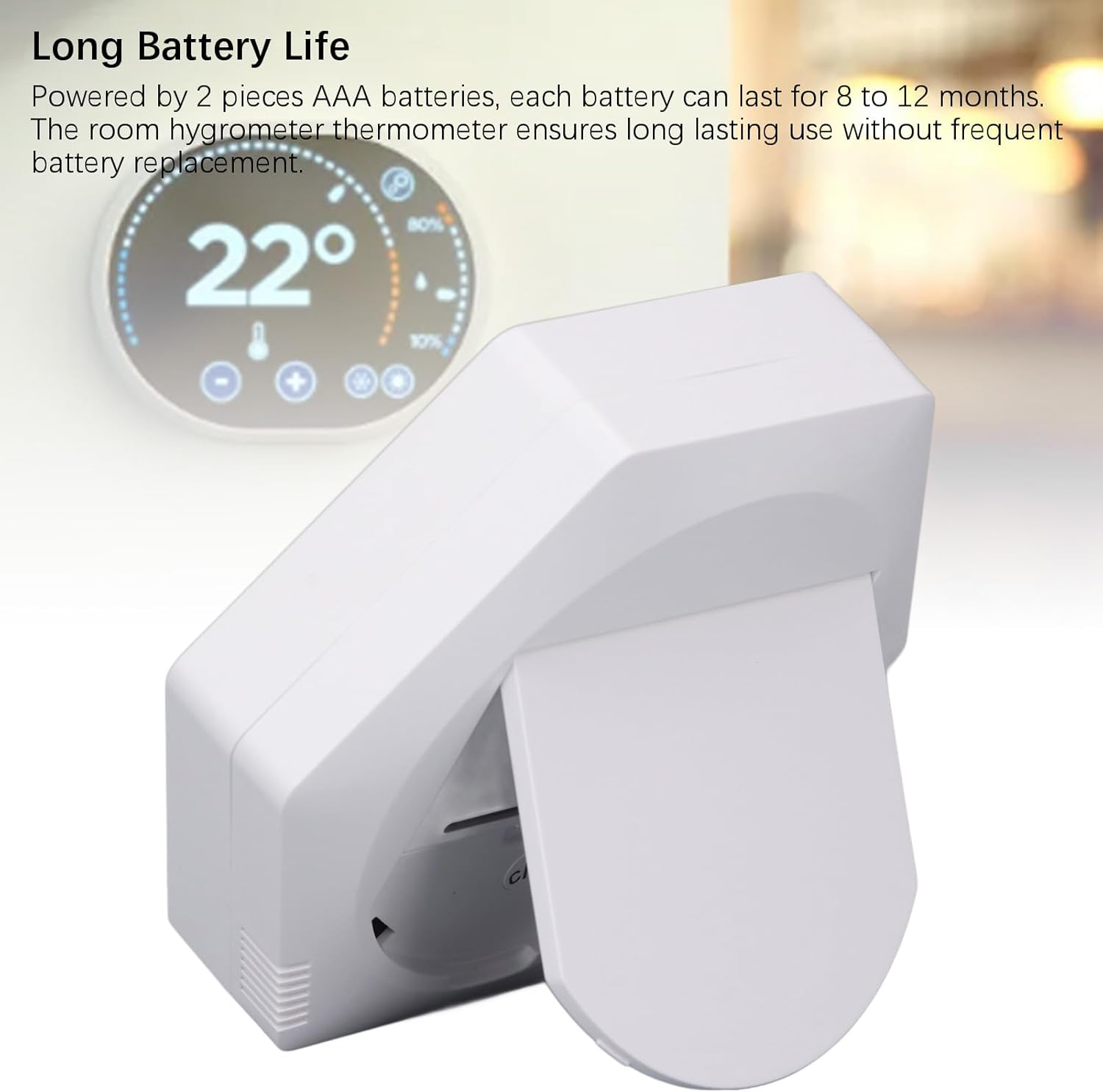 Digital Thermometer Hygrometer, Indoor Temperature and Humidity Gauge, with Air Comfort Indicator, Stable Stand, for Office, Garden, Cellar, Warehouse image number 4