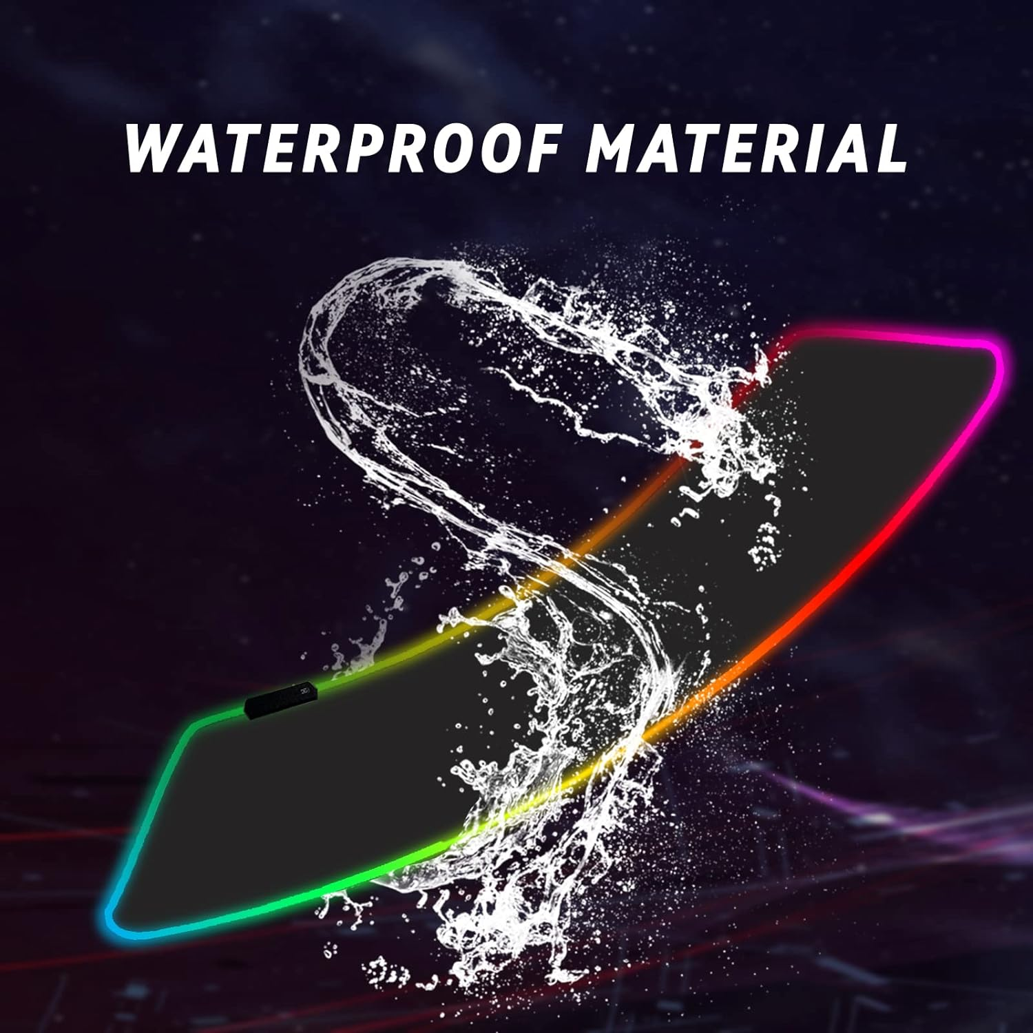 RGB Gaming Mouse Pad Extended Desk Mat 90X40Cm RGB Gaming Keyboard Pad Desk Mat Gaming Extra Large Upgrade Thickening 5Mm XXL Large Pro Mouse Mat Non-Slip Rubber for Pcgamer, Office (Black)