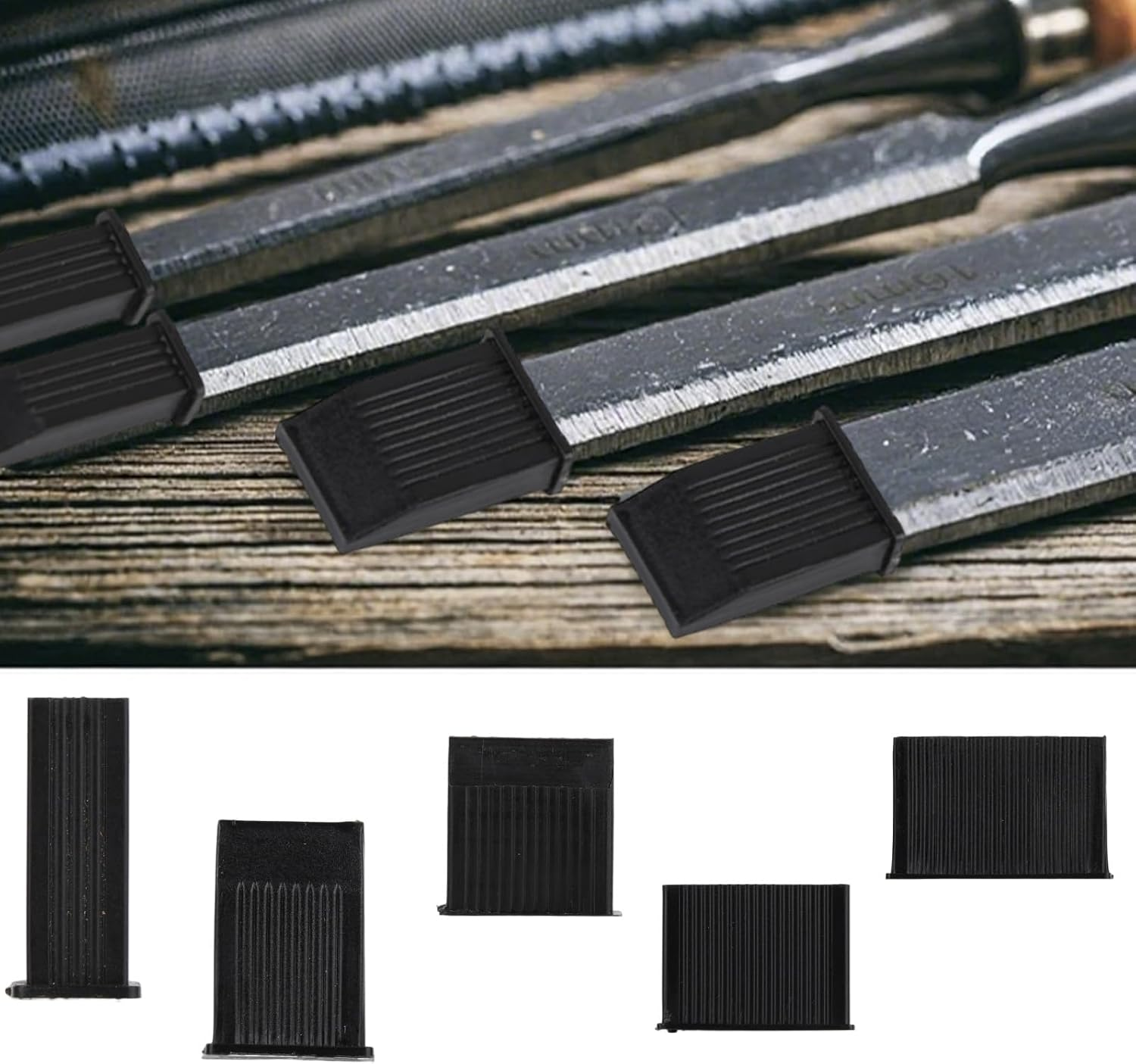 20Pcs Chisel Edge Guards, Chisel Tip Protectors for Wood Chisels Plastic Blade Covers Safety Protective Caps for Tool Storage & Edge Protection (5 Sizes) image number 3