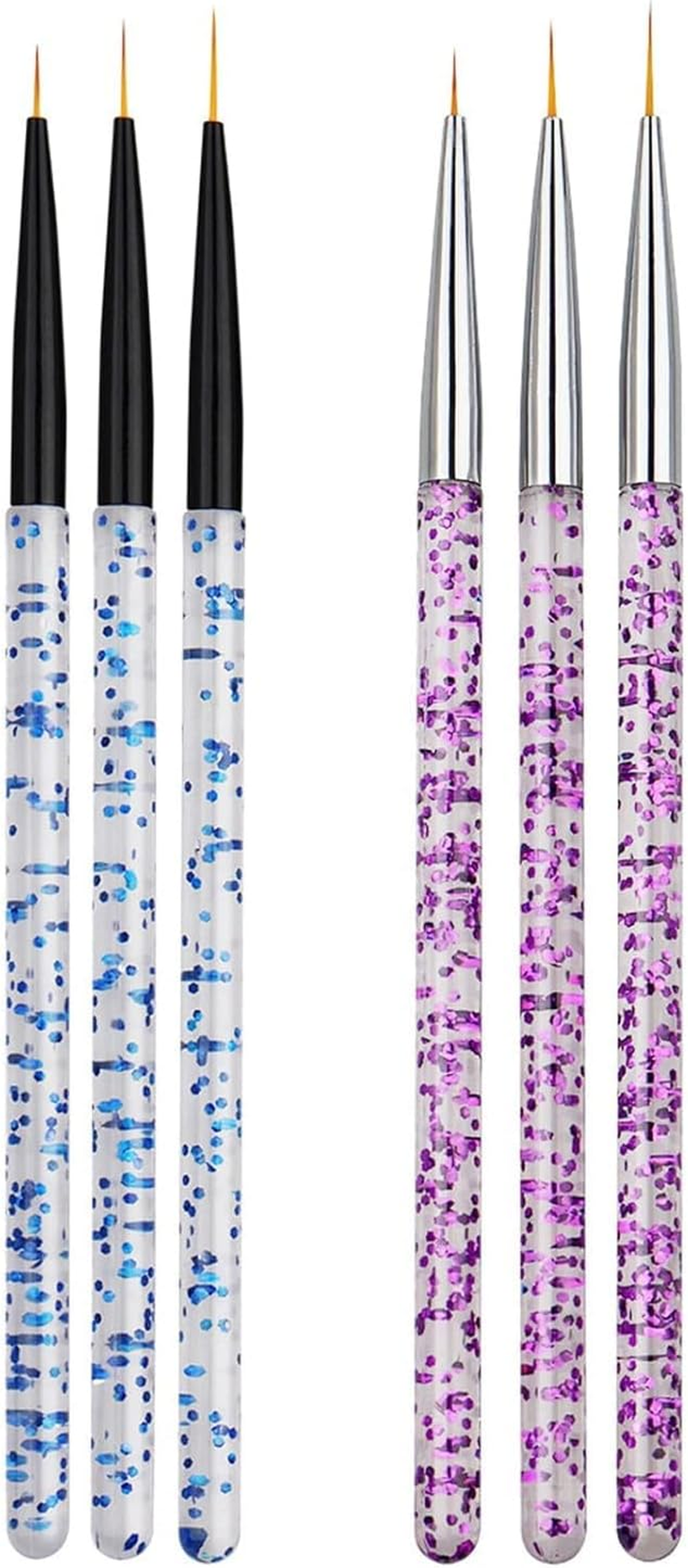 3 Pcs Blue Nail Art Liner Brushes Nail Art Supplies UV Gel Painting Acrylic Nail Art Brushes for Home Salon Valentine'S Day/Mother'S Day/Anniversary/Wedding/Party/Graduation/Birthday Gifts image number 3