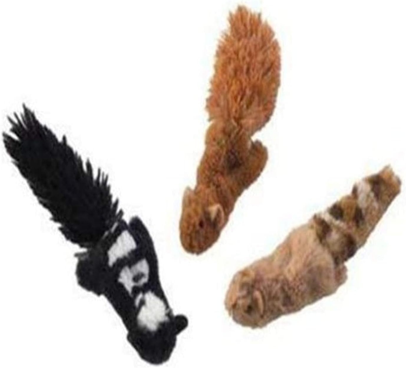 Ethical Pets 2680 Skinneeez Forest Creatures for Cats Pack of 3 (Squirrel Chipmunk or Skunk) image number 1