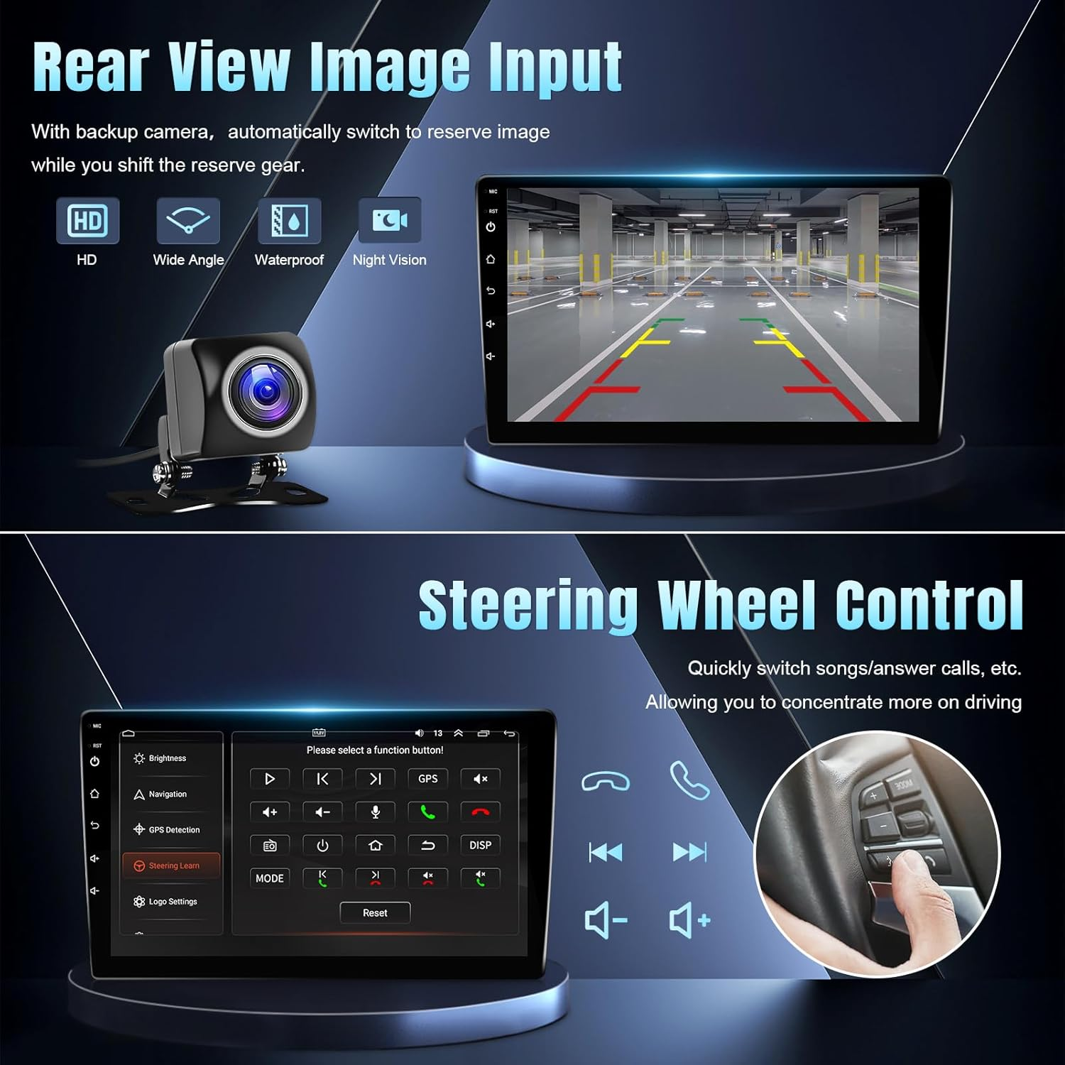 Android Car Stereo Radio for Toyota Camry 2012 2013 2014 (Not for J.B.L Version) Upgrade, 10.1'' Screen Head Unit with Wireless Carplay Android Auto Bluetooth GPS Backup Camera image number 6