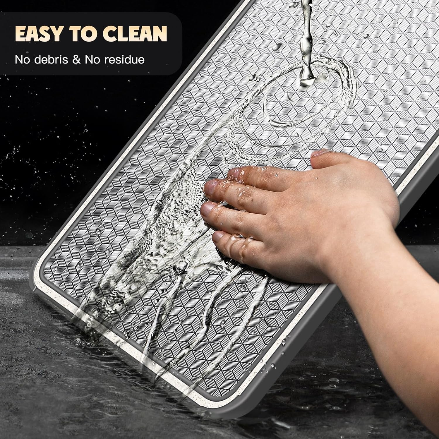 Stainless Steel Cutting Board, Double Sided Chopping Board for Kitchen, Scratch-Resistant Mesh Design, Juice Groove, Non-Slip Silicone Wrap, Dishwasher Safe image number 5