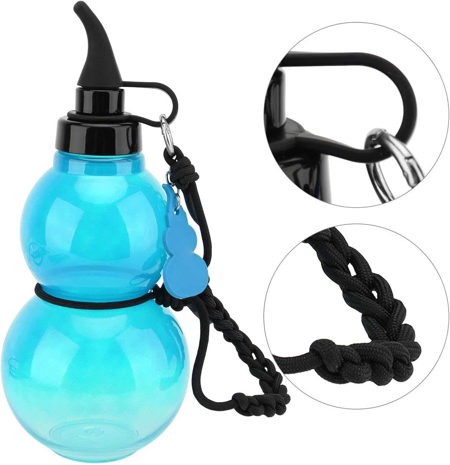 Bewinner Gourd Water Bottle, Gourd Sports Travel Water Bottle for Gym, 800ML Chinese Retro Inspired Gourd Style Water Bottle, Game Peripheral Gourd Water Bottle for Outdoor (Blue) image number 3