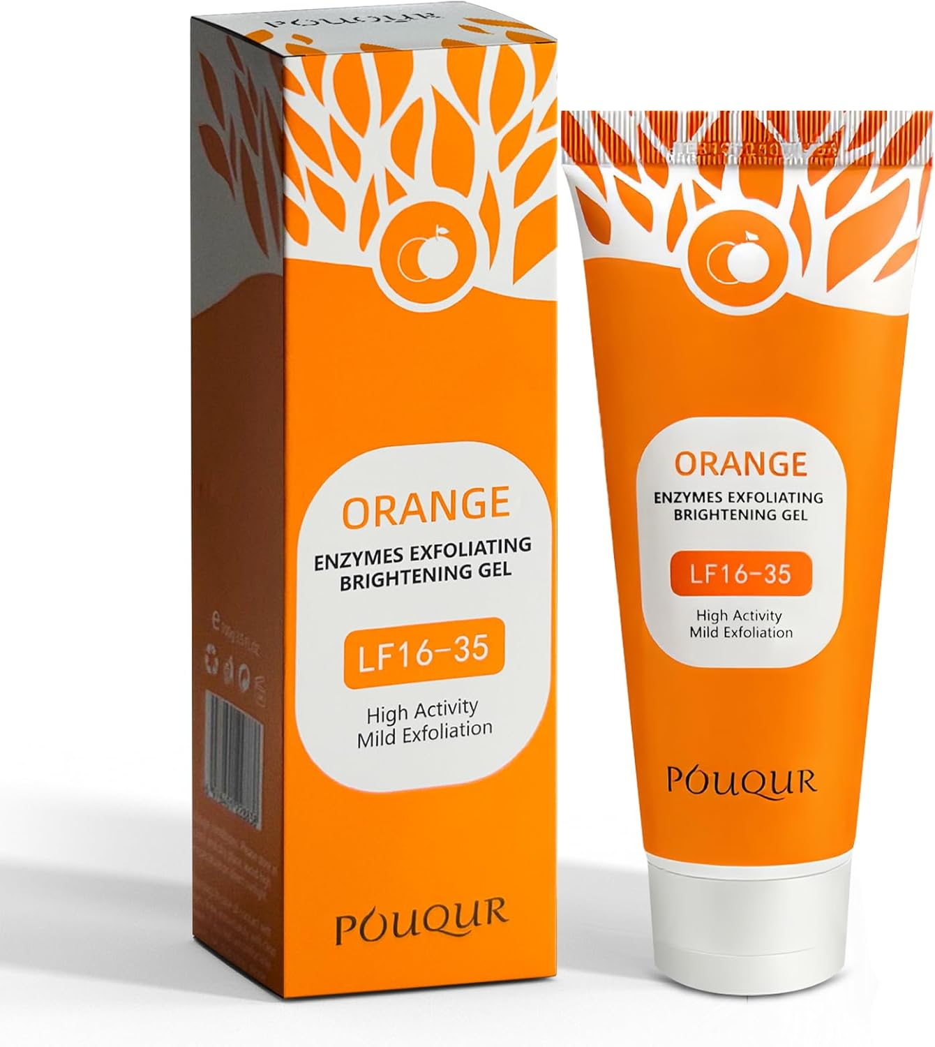 Orange Enzyme Exfoliating Gel, Gentle Face-Body Peeling Cleanser for Dead Skin Removal Deep Cleansing Brightening Hydrating Smoothing Facial Exfoliator with Natural Citrus Extracts 100G image number 2