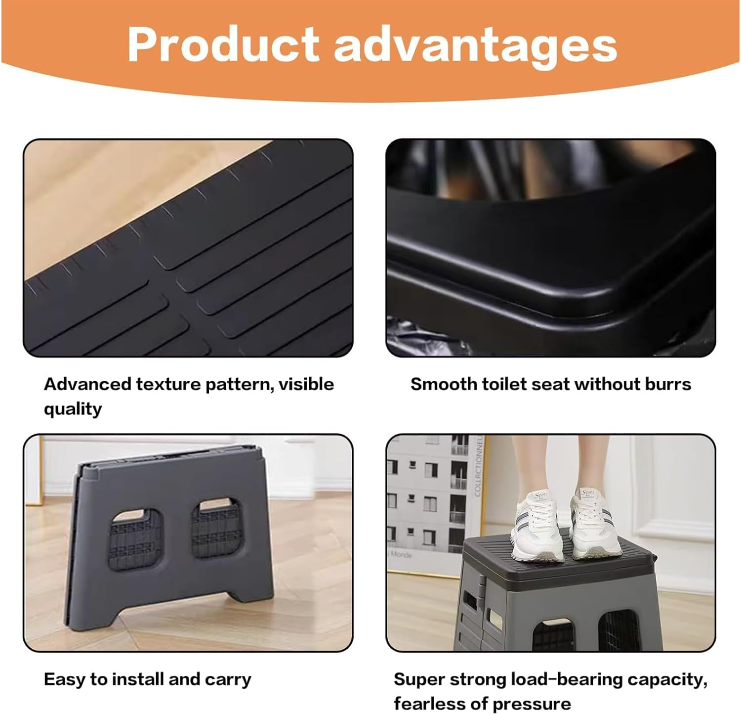 Cozioz Portable Camping Toilet for Adults - Foldable Travel Potty with Lid, Compact Car Toilet for Outdoor & Emergency Use (Grey) image number 2