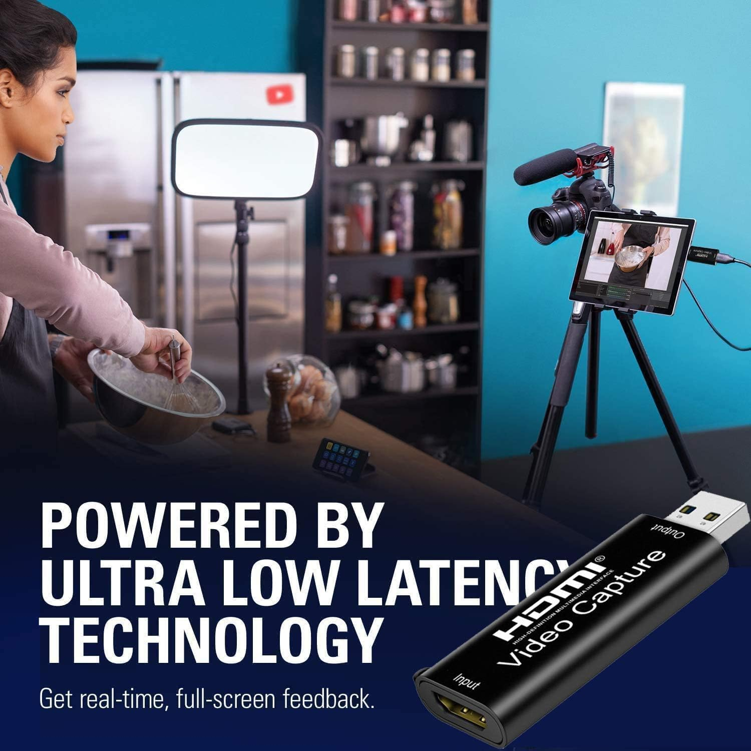 4K HDMI Video Capture Card, Cam Link Card Game Capture Card Audio Capture Adapter HDMI to USB 2.0 Record Capture Device for Streaming, Live Broadcasting, Video Conference, Teaching, Gaming image number 4