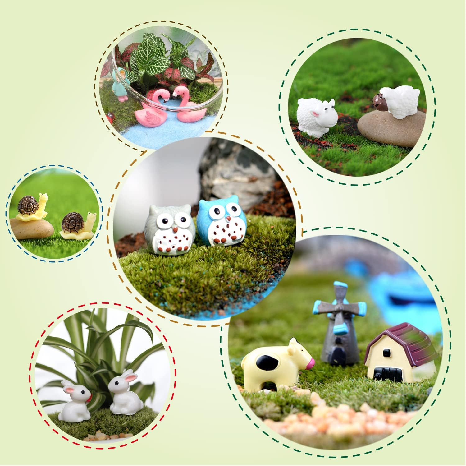 Dracarys Fairy Garden Accessories 50 Pieces, Miniatures for Fairy Garden Fairy Garden Kit, Fairy Garden Animals, Miniature Figurines, Micro Landscape Ornaments Kit, Garden DIY Kit, Environmental Resin image number 5
