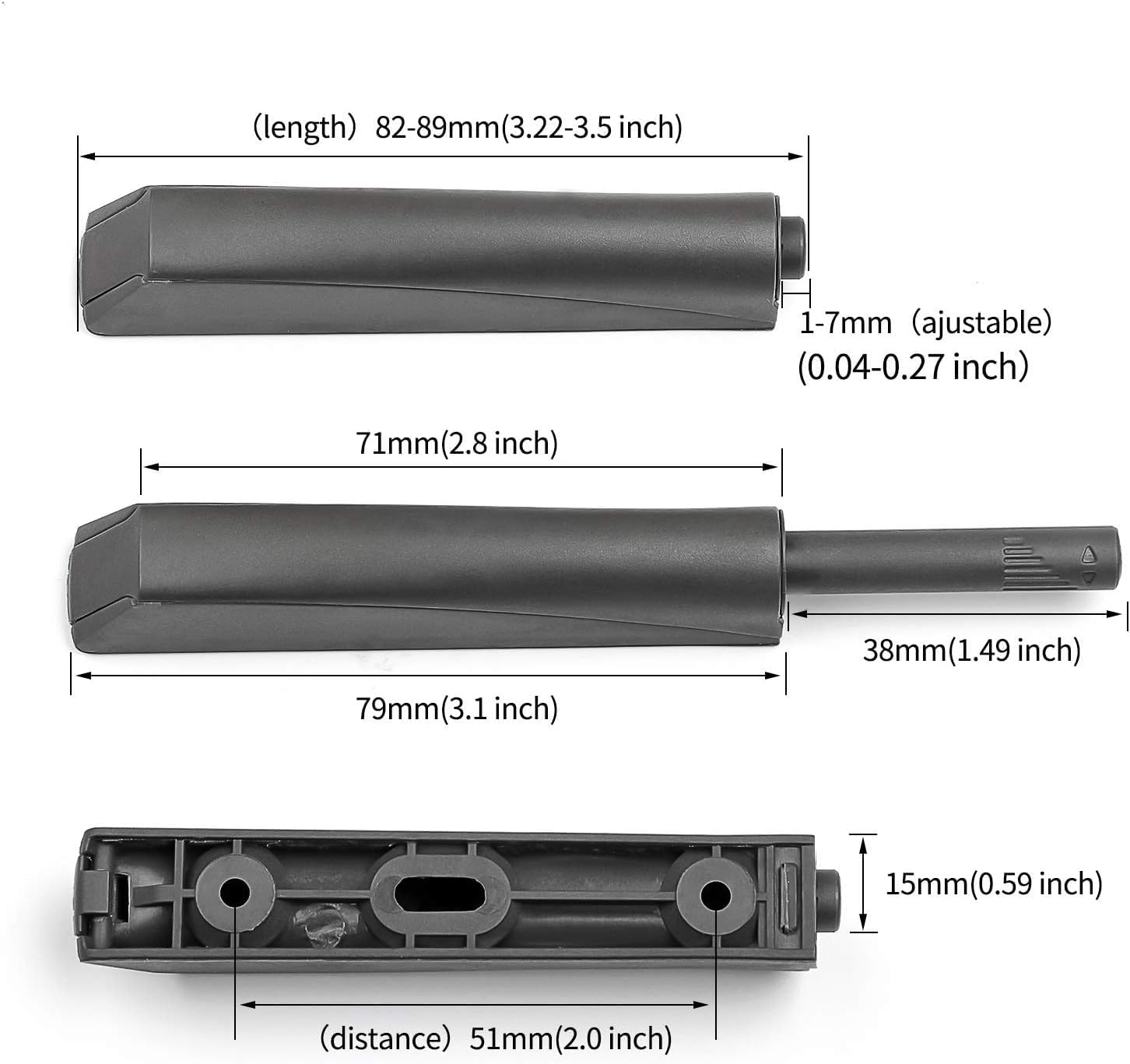4Pcs Magnetic Push Latches for Cabinet Door, Cabinet Magnetic Latch with 2 Installation Methods, Magnetic Touch Latches for Closet, Cupboard, Wine, Cabinet, Drawer Sliding Door - Black image number 2