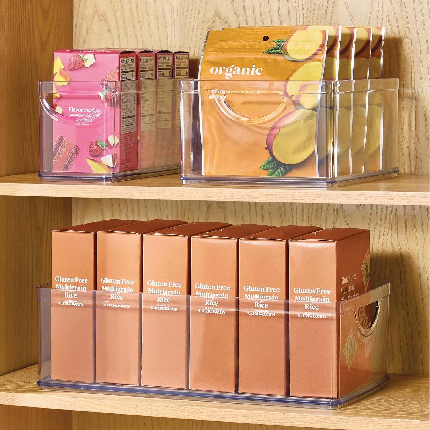 Idesign Recycled Plastic Cabinet and Pantry Storage Bin with Integrated Handles &ndash; 16&rdquo; X 8&rdquo; X 5&rdquo;, Clear Bin image number 6