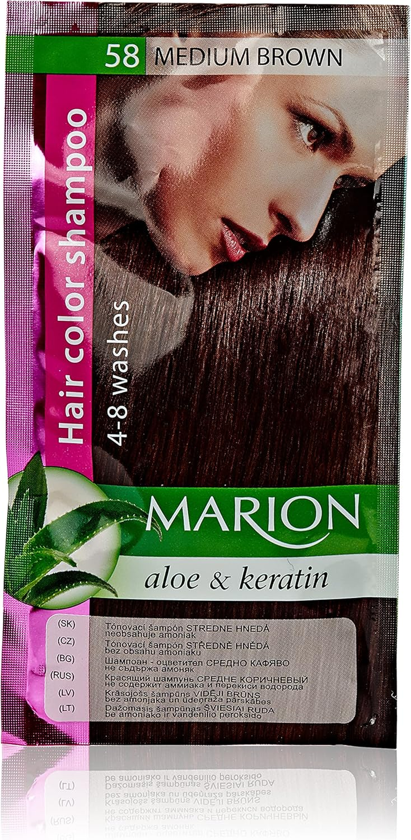 Marion Hair Colour Shampoo in Sachet Lasting 4-8 Washes - 91 - Light Copper
