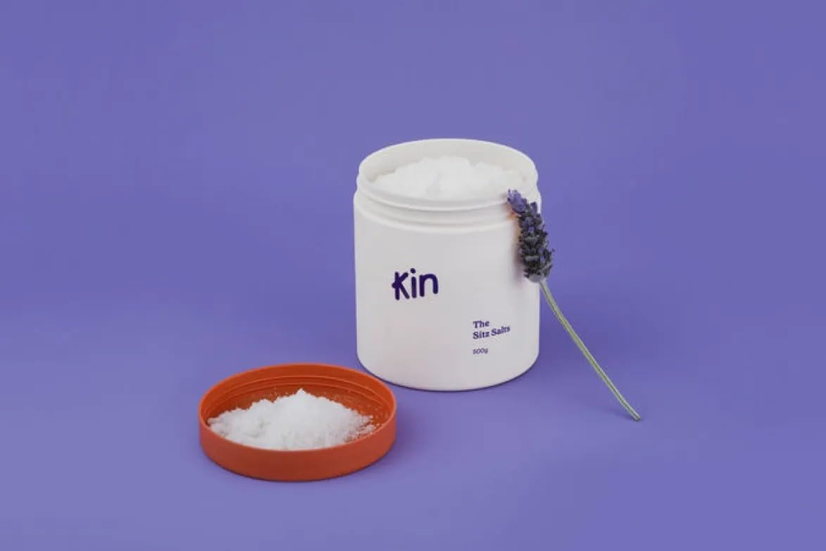 Kin the Sitz Salts 500G | Soothing Epsom Salt Blend for Pregnancy & Postpartum Recovery | Sitz Bath Salt for Postpartum Care, Relieves Soreness from Haemorrhoids, Perineal Tears, & Itchy Skin