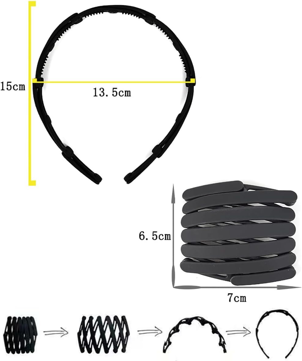 RUIENGCOMM 6 Pcs Hairbands Folding Headband Portable Travel Folding Headband Headbands for Women'S Hair Hair Accessories for Women Girls image number 3