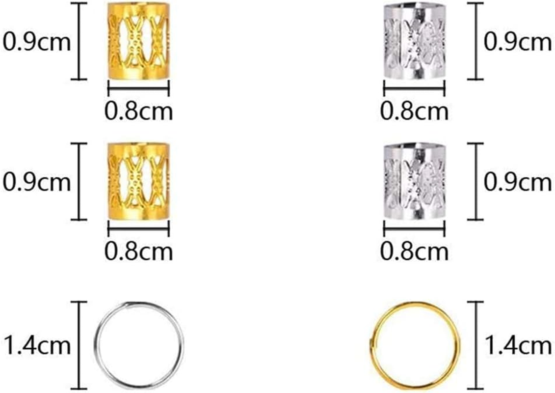 Homo Trends 90 Pcs Hair Jewelry Rings Clips Aluminum Dreadlocks Adjustable Metal Hair Bread Cuff for Braids Hair Accessories image number 5