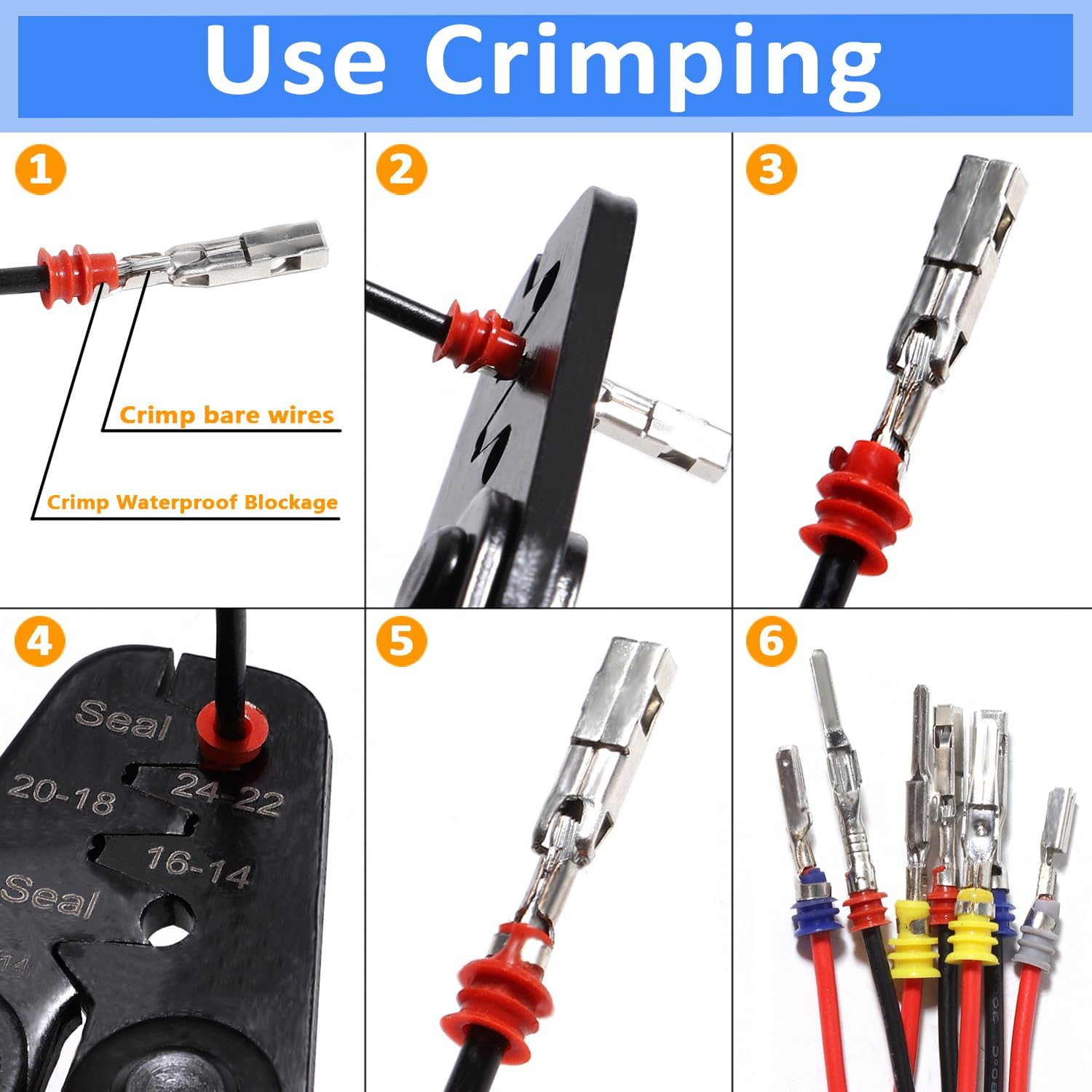 Aikoolwer Connector Pins Kit Terminal Pin Automotive Car Electrical 1/1.5/1.8/2.2/2.3/2.5/2.8/3.5Mm Male Female Wire Seals Removal Tool Kit Motorcycle ATV Wire Non-Insulated Plug Crimp Tools Set image number 4