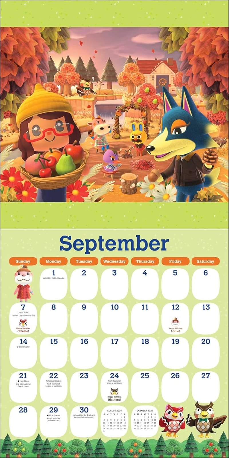 Animal Crossing: New Horizons 2025 Wall Calendar image number 1
