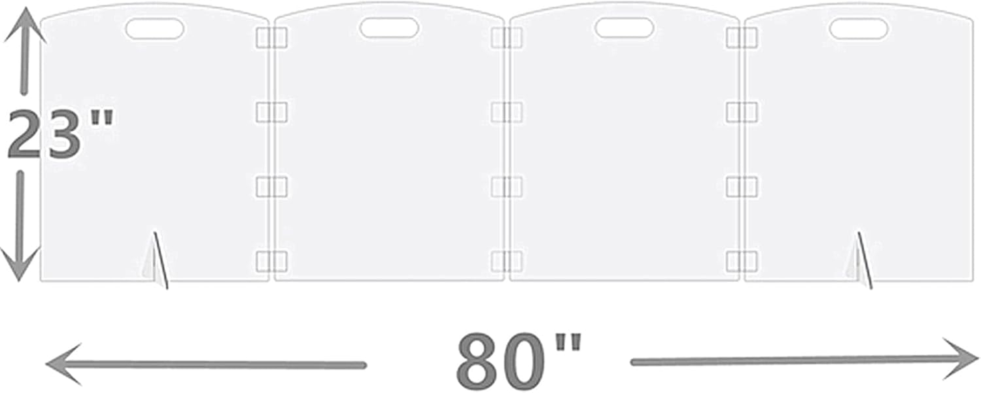 Clear Freestanding Dog Gate for Indoor Use,Pet Gates for Doorways No Drilling,Acrylic Foldable Dog Gate for Stairs with Support Feet (4 Panel - 80''W X 23''H) image number 5