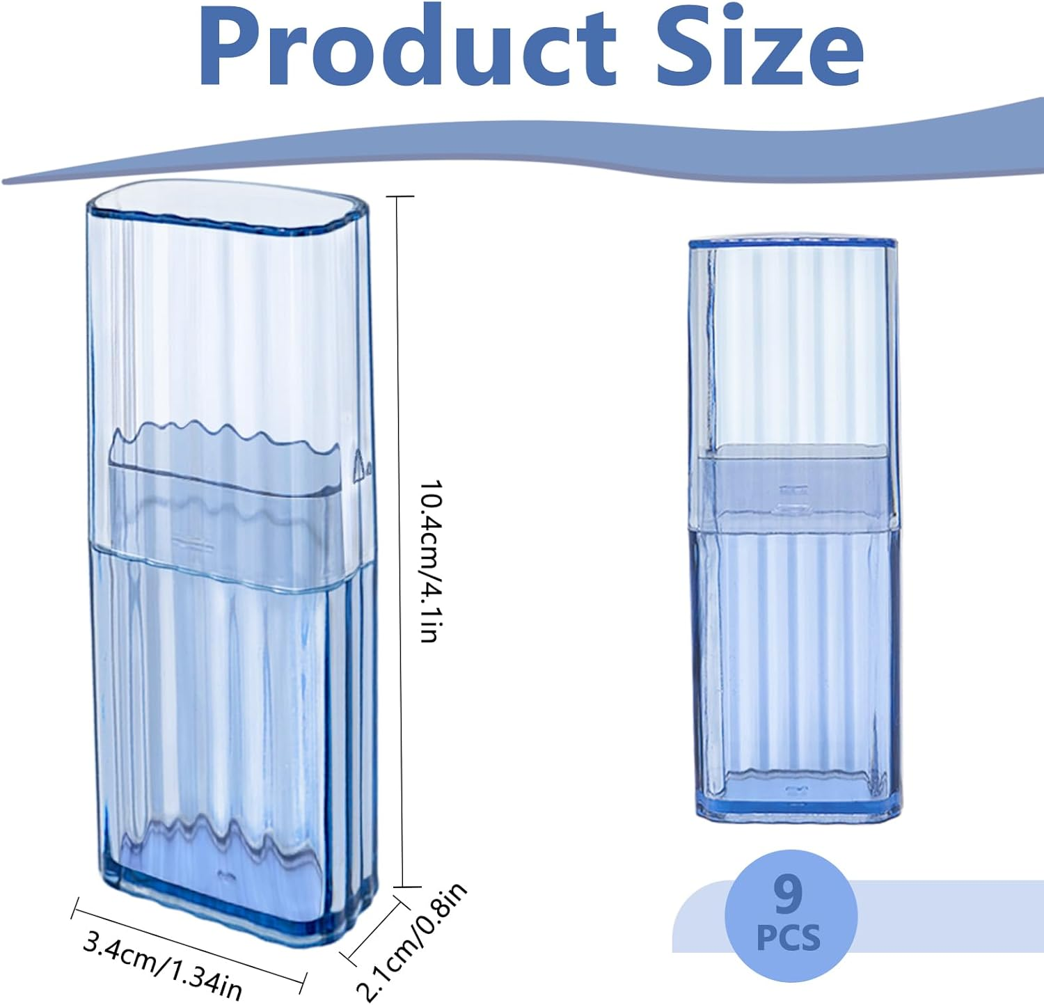 9 Pcs Mini Floss Qtip Travel Case，Flosser Cotton Swab Holder for Travel，Portable Transparent Flosser Dispenser Storage Case for Organize Small Items (Blue) image number 5