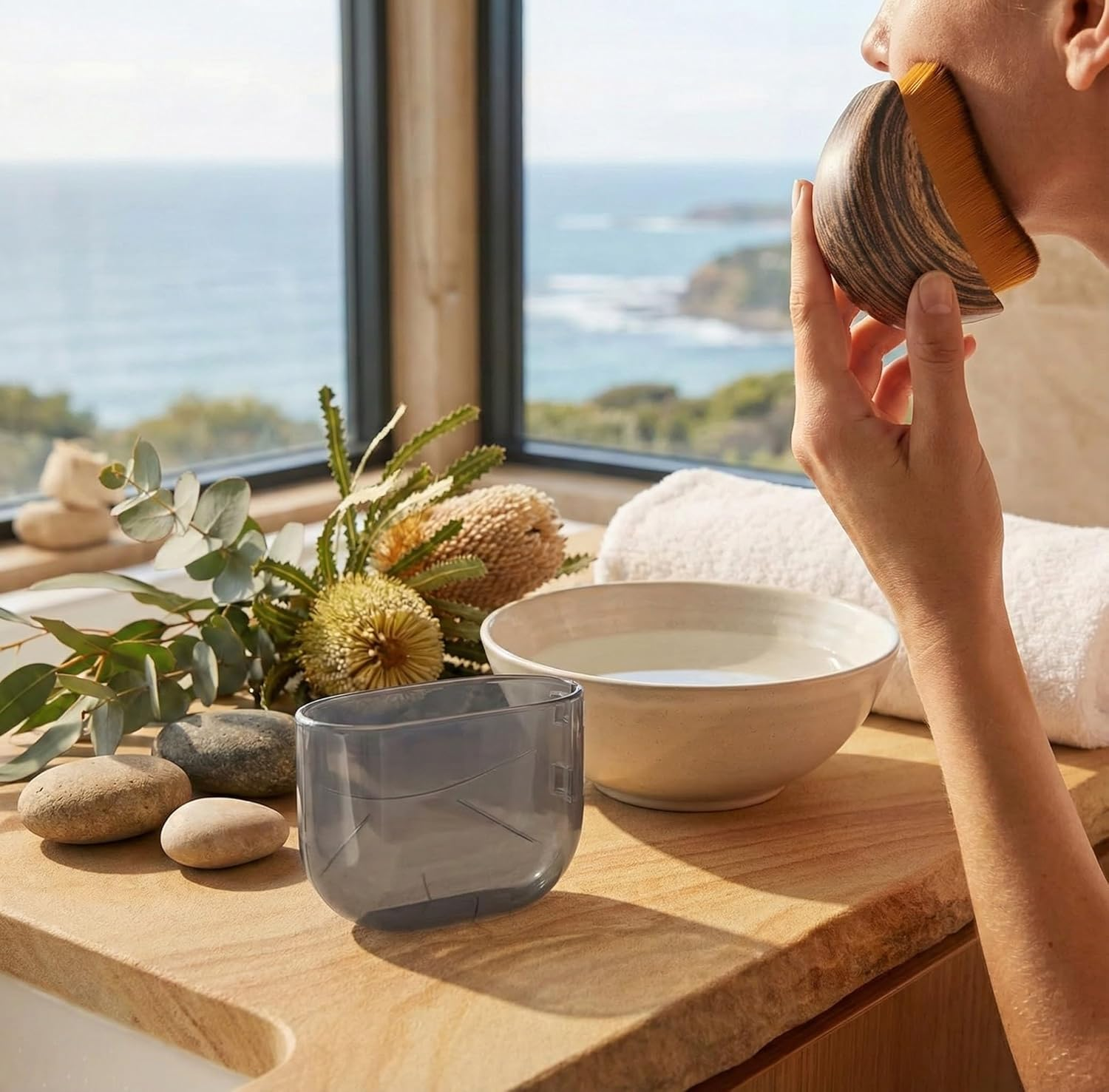 IMTKOOCO Lymphatic Contour Face Brush Facial Dry Brush - Lymphatic Drainage Massager Soft Dry Brushing Beauty Tool for Jawline Chin and Facial Sculpting Precisely Fit and Relieve Fatigue Face Brush image number 3