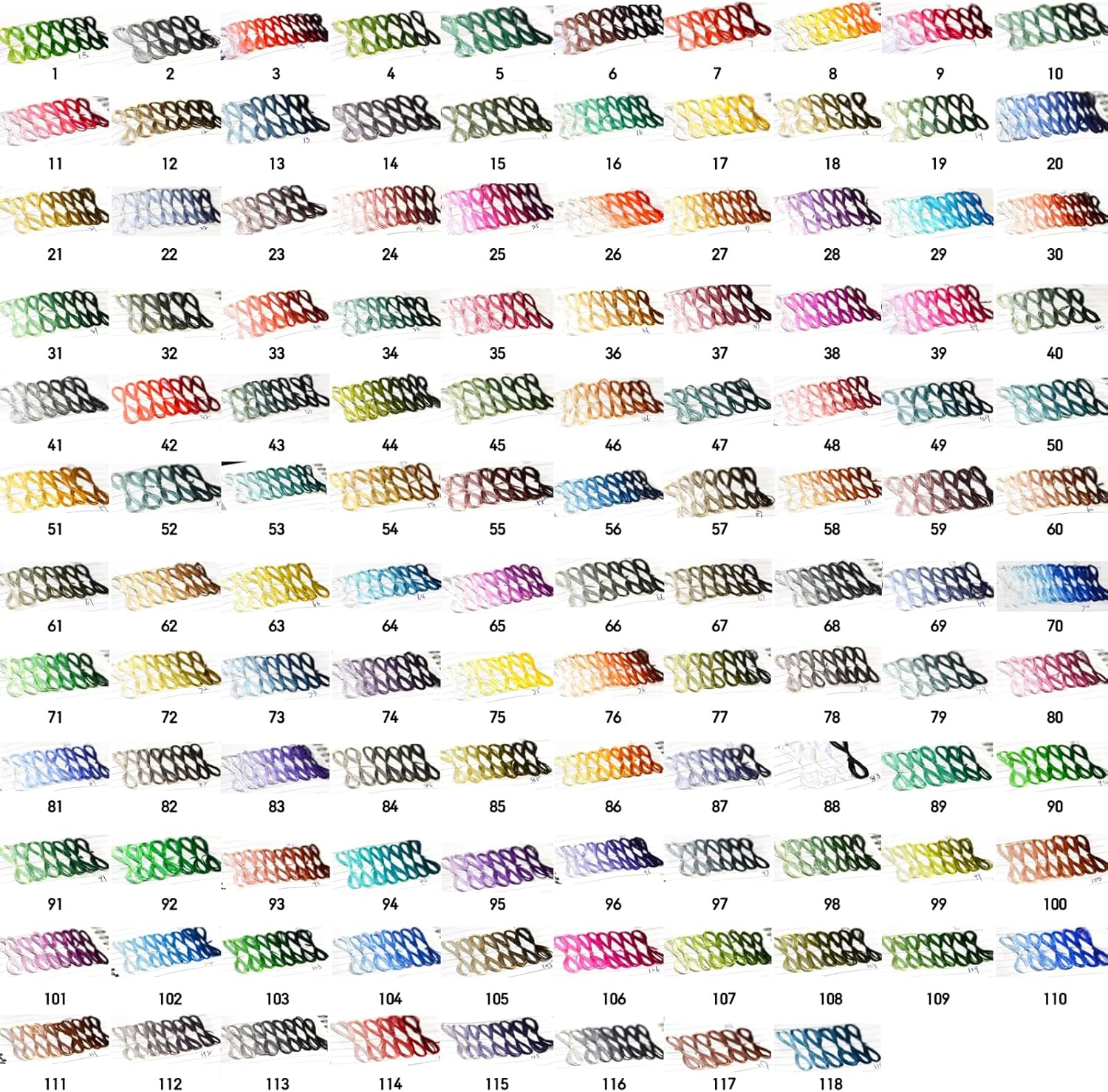 MINGGUXIUYI Natural 100% Silk Thread Handmade Embroidery Thread Floss 11 Colors Each 110 Meters (29) - 21 image number 2