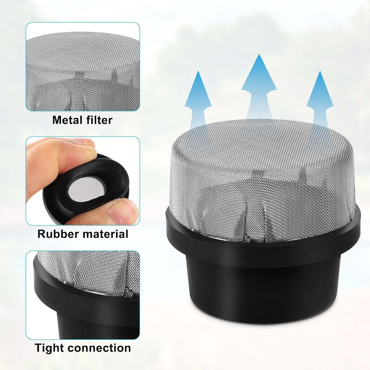 2Pcs 190106Z Air Bleeder Screen Caps, Stainless Steel Pool Filter Screen Caps Good Sealing Pool Filter Cap Replacement Compatible with Pentair, Easyclean DE and Quad DE Filters image number 6