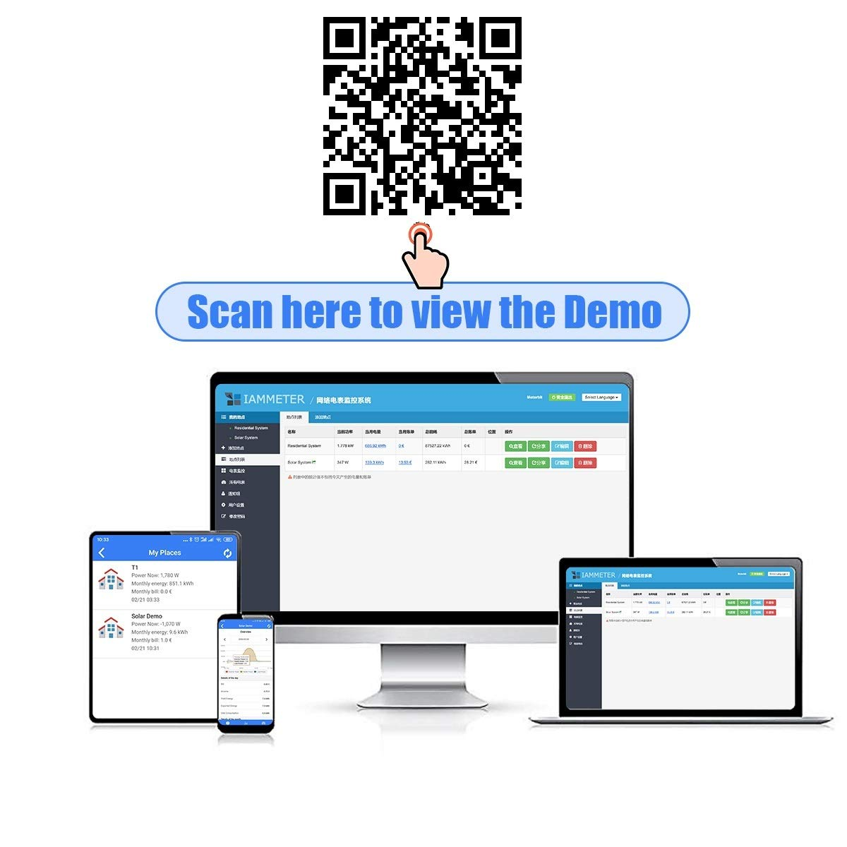 Bi-Directional Three Phase Wifi Energy Meter,Wem3080T,150A,50Hz,Din Rail, Can Monitor Solar PV System,Can Integrate with Home-Assistant,Rcm Compliance, image number 2