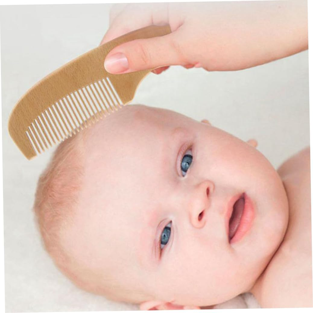 Baby Hair Brush Toddler Comb Set Wooden Goat Bristles Bath Brush Shower Scalp Massager Tool Baby Set 4PCS image number 4