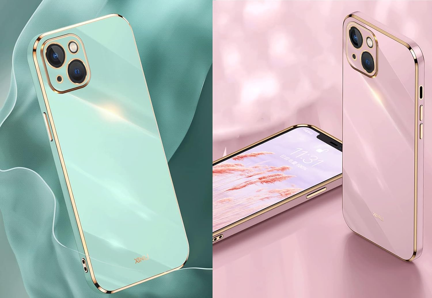 Topme Silicone Case for Oppo Reno13 Pro 5G / Oppo Reno 13 Pro 5G (6.83 Inches), [Gold Edge Style Mobile Phone Case] - Black image number 2