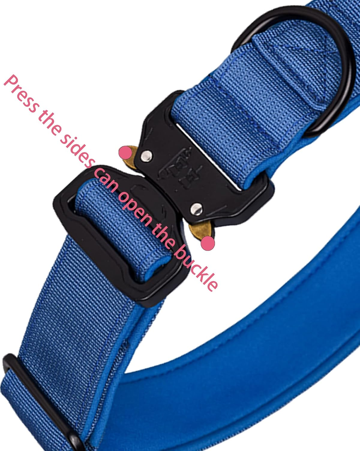 Aecllcea Tactical Dog Collar for Medium Large Dogs, Heavy Duty Dog Collars with Handle, Metal Buckle Dog Training Collar, Thick Dog Collar for Male, Large Dog Collar, Military Dog Collar. (L, Green) image number 2