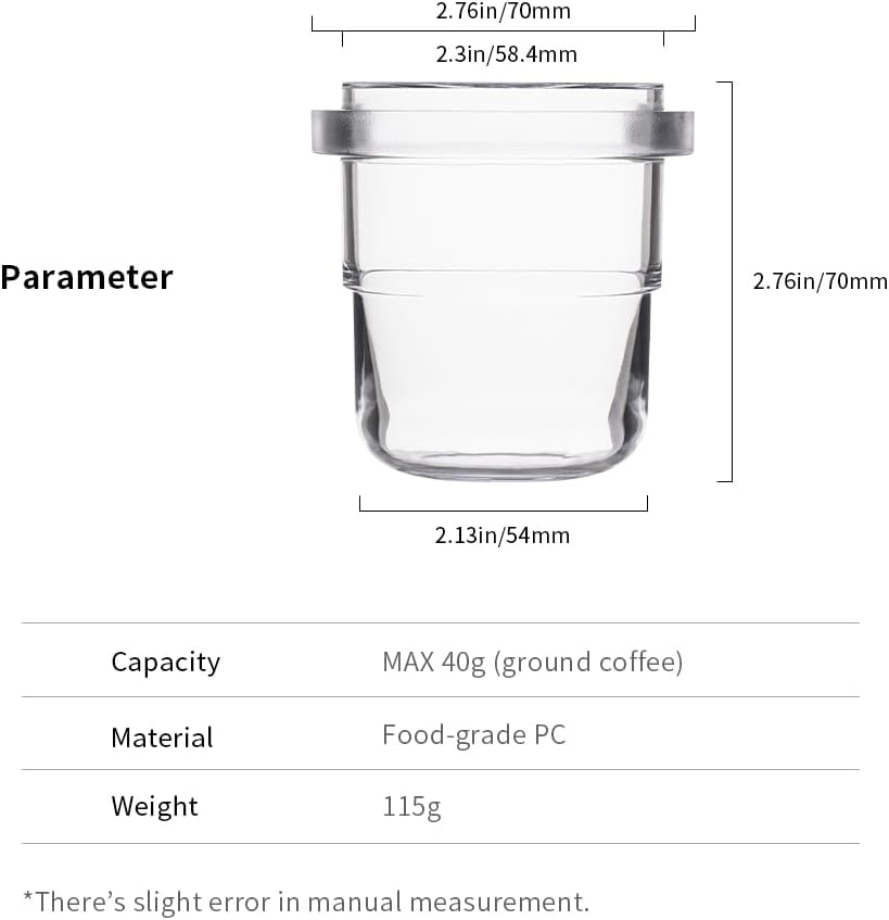 Watchget 58Mm Dosing Cup Espresso Dosing Cup Compatible with 58Mm Portafilters Stacking Espresso Machine Accessories, Clear image number 4