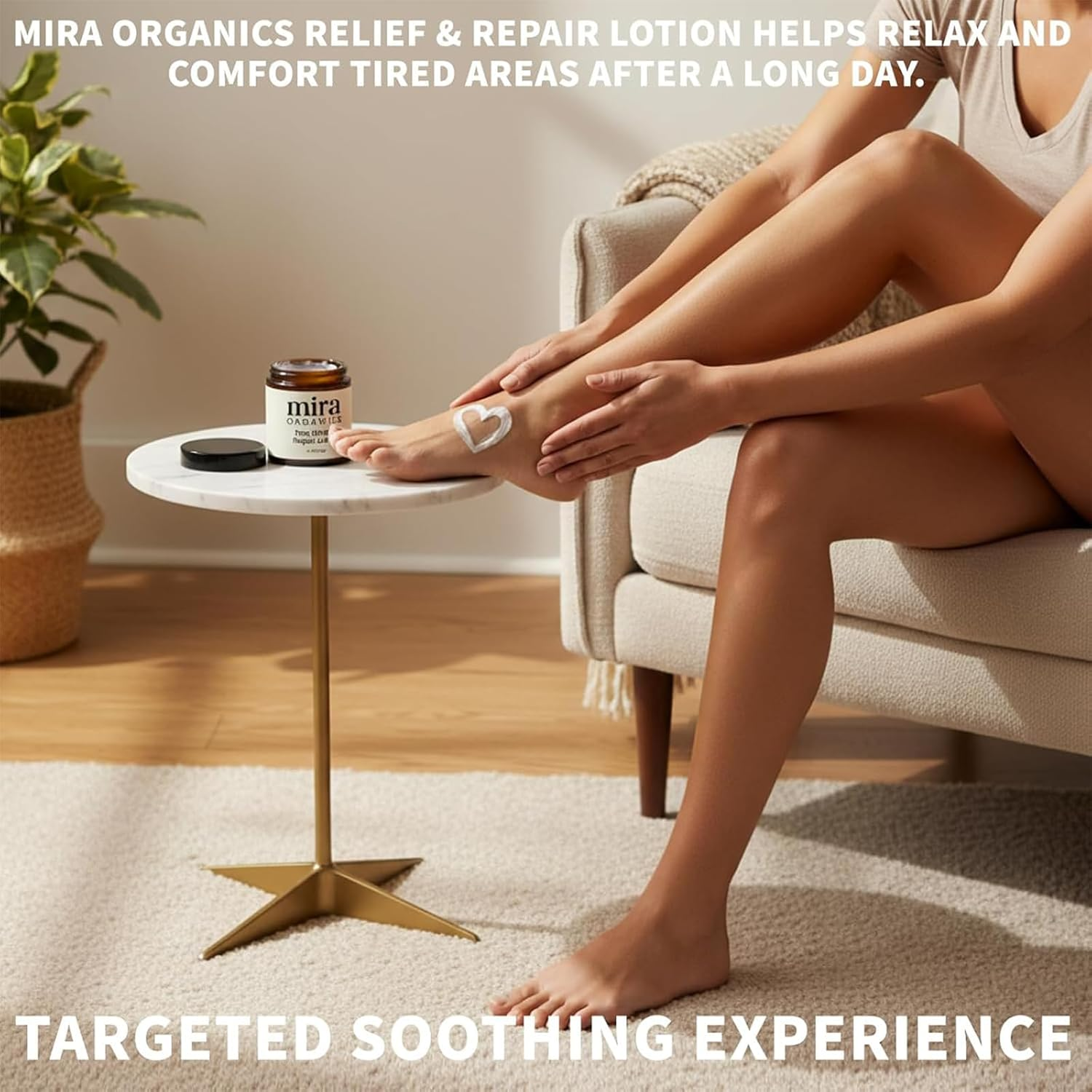 Mira Relief & Repair Lotion, Calming Massage Cream, Plant-Based, Fast Absorbing, Non-Greasy Formula, 3.5Oz (2Pcs) image number 1