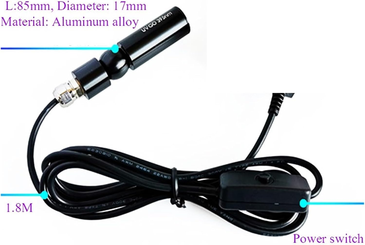 UV Curing Ultraviolet Lamp Spot Light 405Nm 395Nm 365Nm 385Nm Shadowless Glue Green Oil Screen Phone Repair PCB Board Soldering for DIY Enclosures(365Nm) image number 1