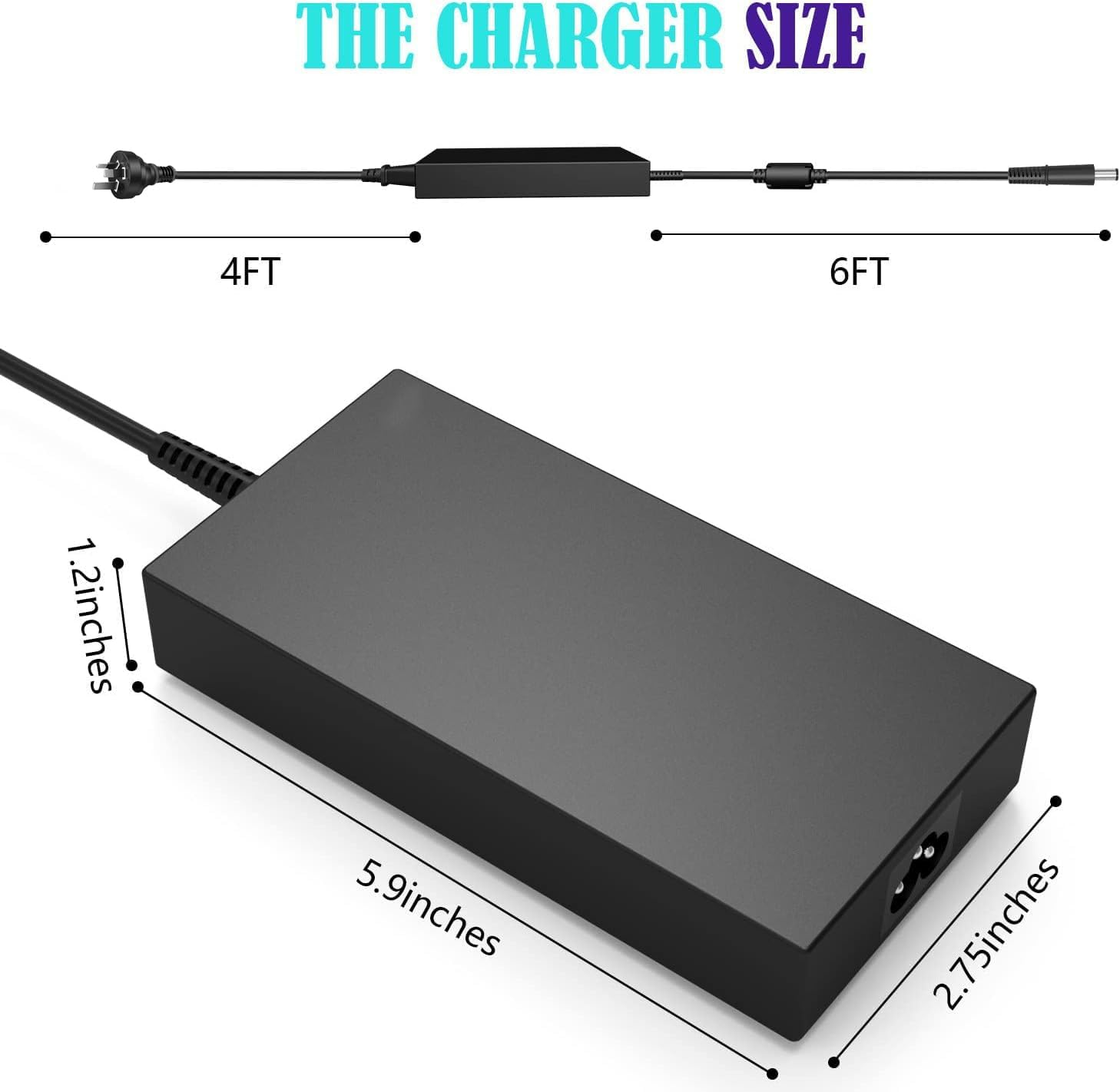 180W 19.5V 9.23A Laptop Charger Compatible with Dell Alienware 15 R1 R2 G3 G5;Inspiron One 2350 2320;Precision 15 7000 7510 17 7710;Optiplex 3011 AIO;M4600 M4700 M4800 DA180PM111 Power Supply Cord image number 4