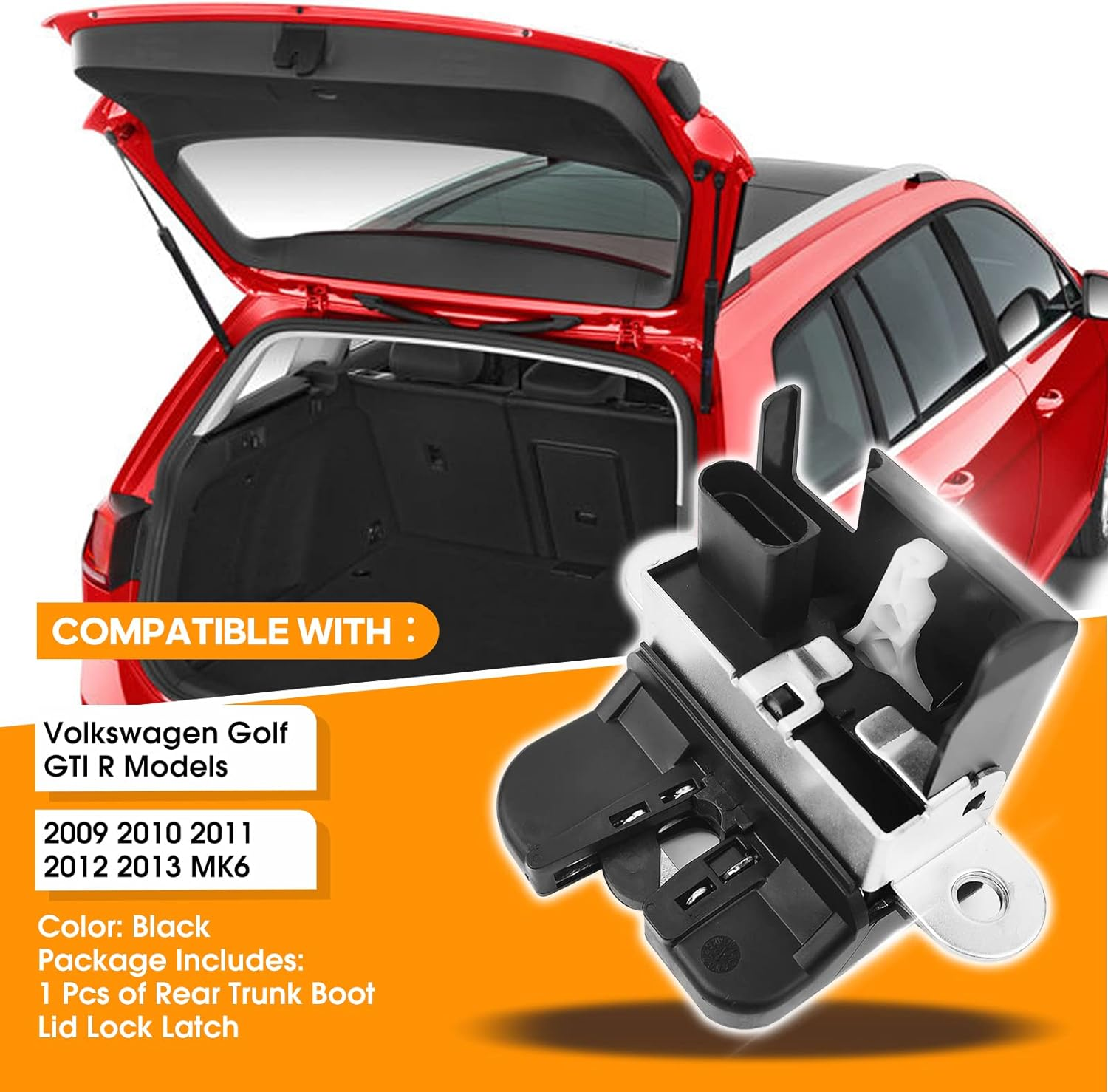 FOLCONROAD Rear Trunk Boot Lid Liftgate Lock Latch Fit for VW Volkswagen Golf GTI MK6 2009 2010 2011 2012 2013 5K0827505A US Warehouse image number 2