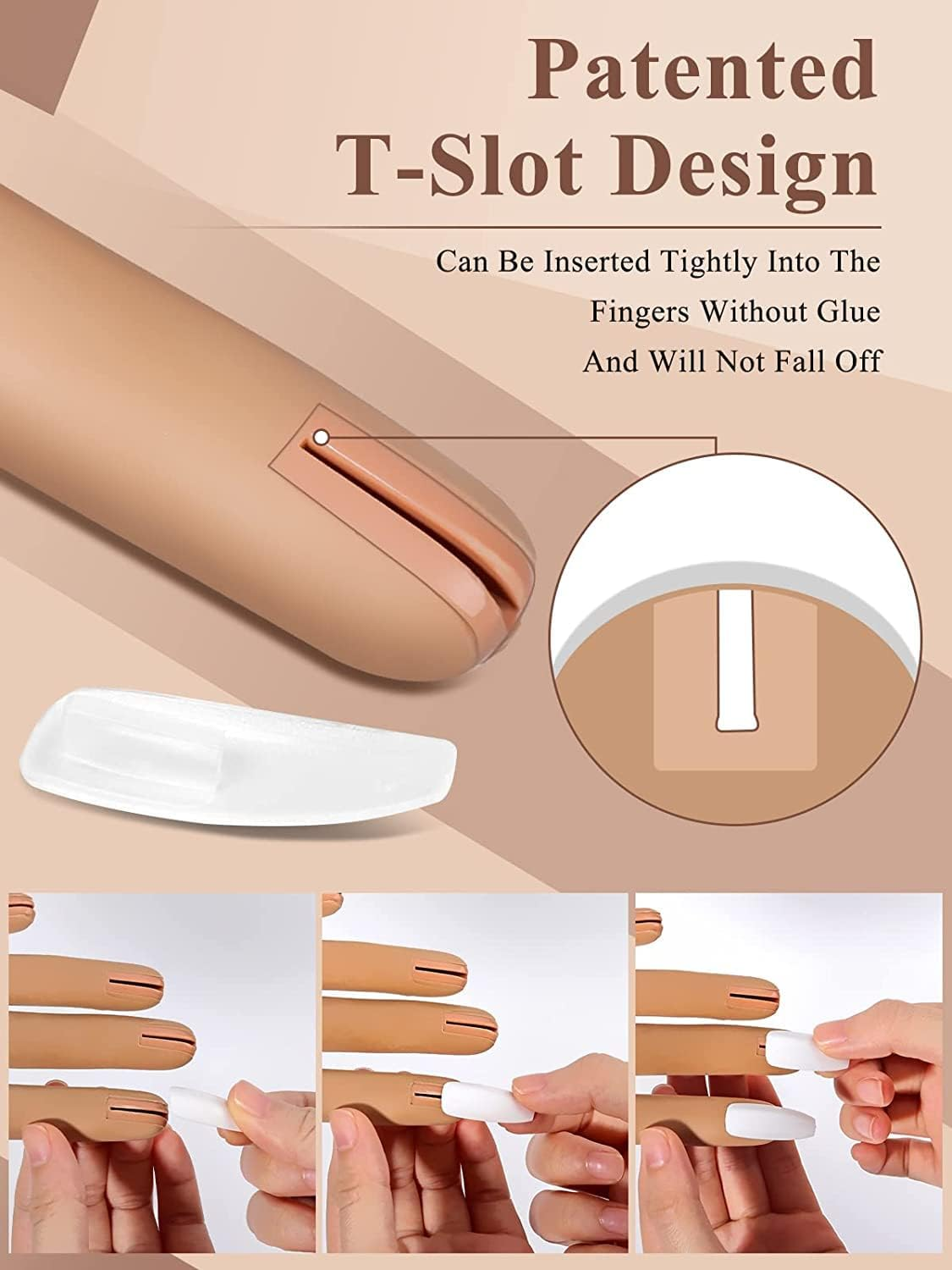 LIONVISON Practice Hand for Acrylic Nails, Nail Tips Never Fall off Practice,Fingers Break Fake Practice,Flexible Movable Practicing Supplies image number 2