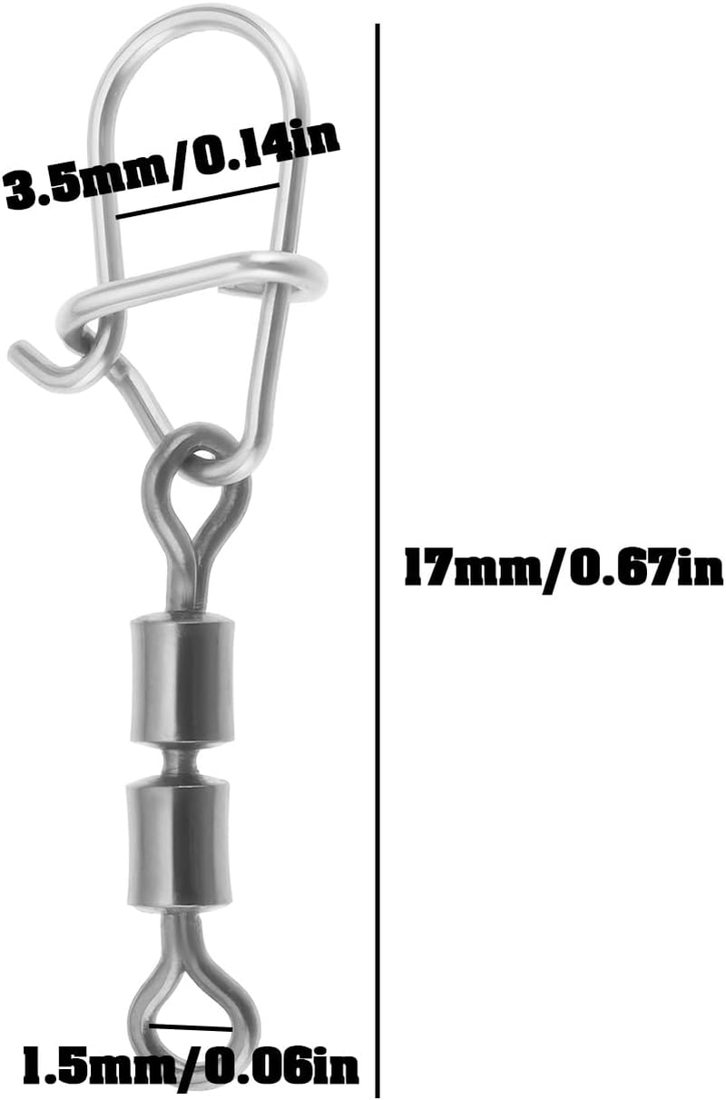 LT Easiyl 20Pcs Fishing Snap Swivels Lure Pin Connector for Platform Fishing Sea Fishing Freshwater Lure image number 6