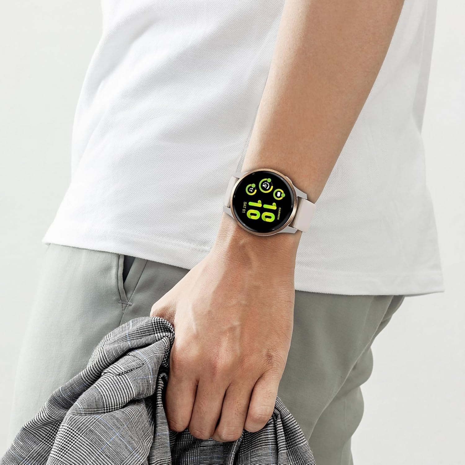 3 Pack Silicone Bands Compatible with Garmin Vivoactive 6/5/3/3 Music Watch Band, 20Mm Soft Sport Strap Replacement for Garmin Venu/Venu Sq/Venu Sq 2/Forerunner 570 42Mm/55/165/245/645 Women image number 5