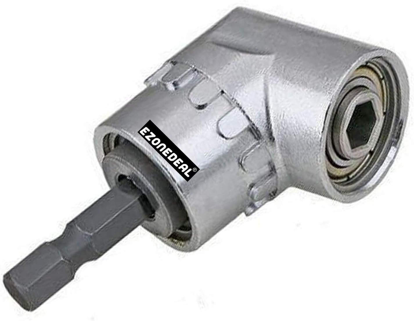 EZONEDEAL Right Angle Drill Attachment, 105 Degree Right Angle Driver, Angle Power Screwdriver Drill Extension Attachment, 1/4 Inch Hex Shank Drill Bits Screwdriver Socket Holder Adapter (Small) image number 6