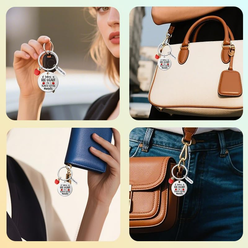 Preschool Teacher Appreciation Day Gifts for Teachers Special Teachers Thank You Gifts for Teacher Assistant Appreciation Keychain for Men Women It Takes a Big Heart to Teach Little Minds Keychain image number 1