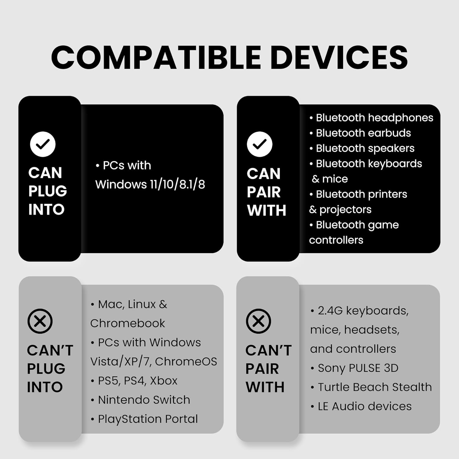 Avantree DG45 Bluetooth 5.0 USB Dongle, Bluetooth Adapter for PC Computer Desktop Laptop, Wireless Transfer for Bluetooth Headphones Speakers Keyboard Mouse Printers Music & Calls, Windows 11/10/8.1/8 image number 4