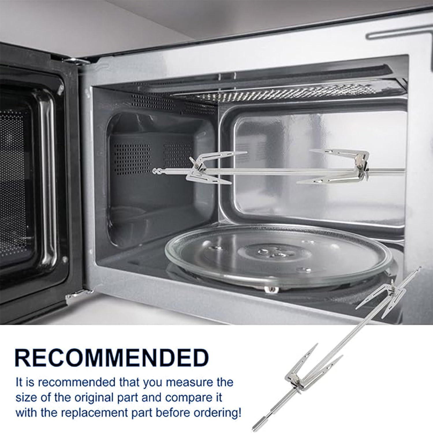 Spit Rotisserie,Stainless Steel BBQ Rotisserie Oven Chicken Vertical Spit Set, round Spit Rods, Rotisserie Accessories image number 4