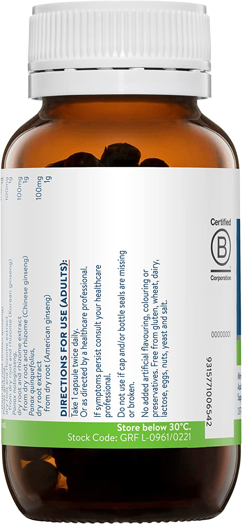 Ethical Nutrients Ginseng-5 Exhaustion Relief - Relieves Stress Symptoms & Maintains Physical Performance - 60 Capsules image number 2