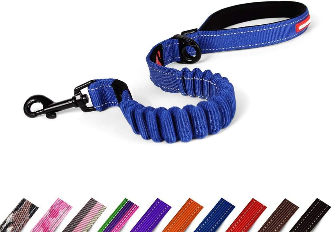 Ezydog Zero Shock Dog Leash 25" - Shock Absorbing Lead for Dogs, Reflective, Neoprene Handle, Soft Nylon Webbing (64Cm, Red)