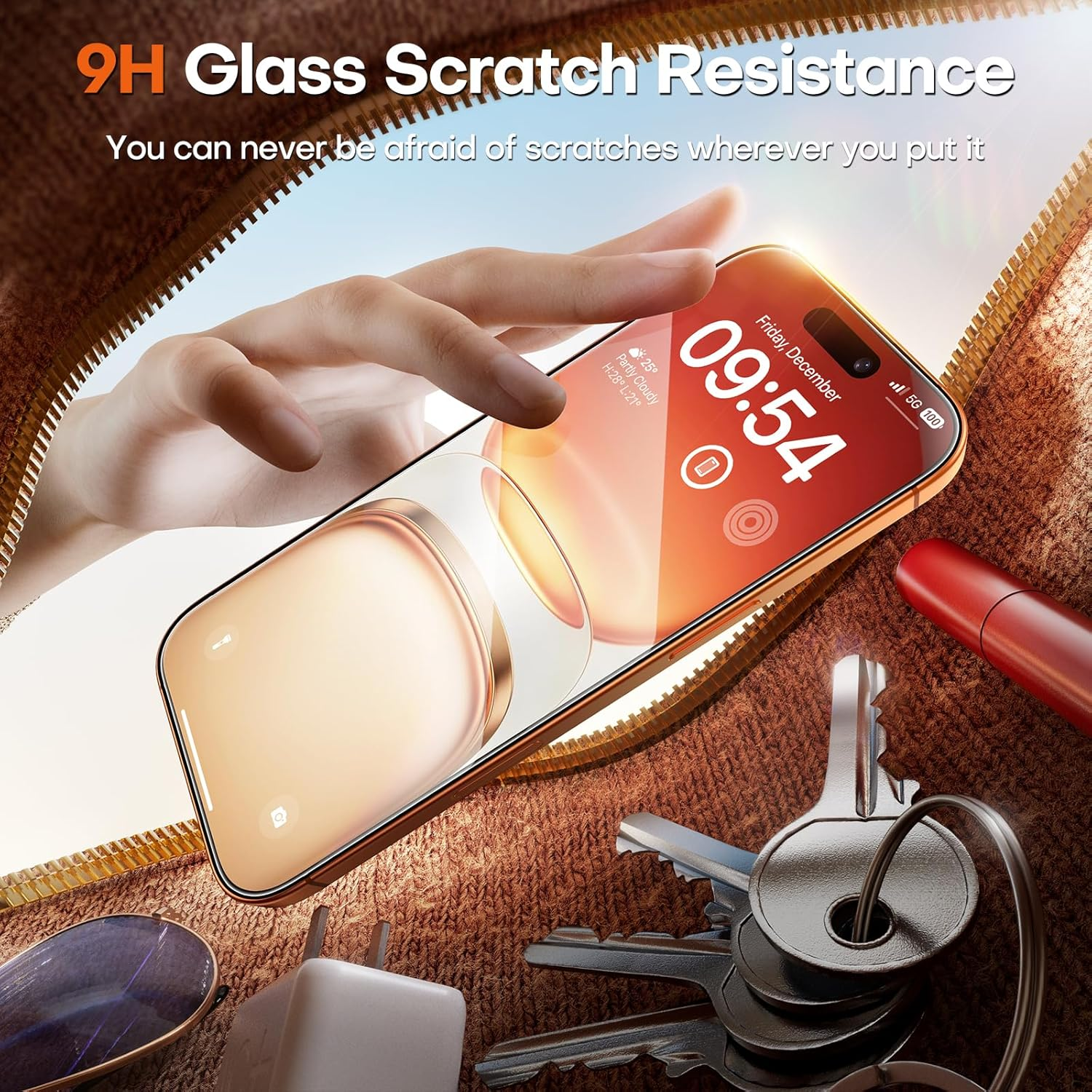 TOCOL for Iphone 17 Pro Max Screen Protector 6.9 Inch 9H Hardness Military Grade Shatterproof HD Tempered Glass for Iphone 17 Pro Max Full Coverage Easy Installation 2 Pack image number 4