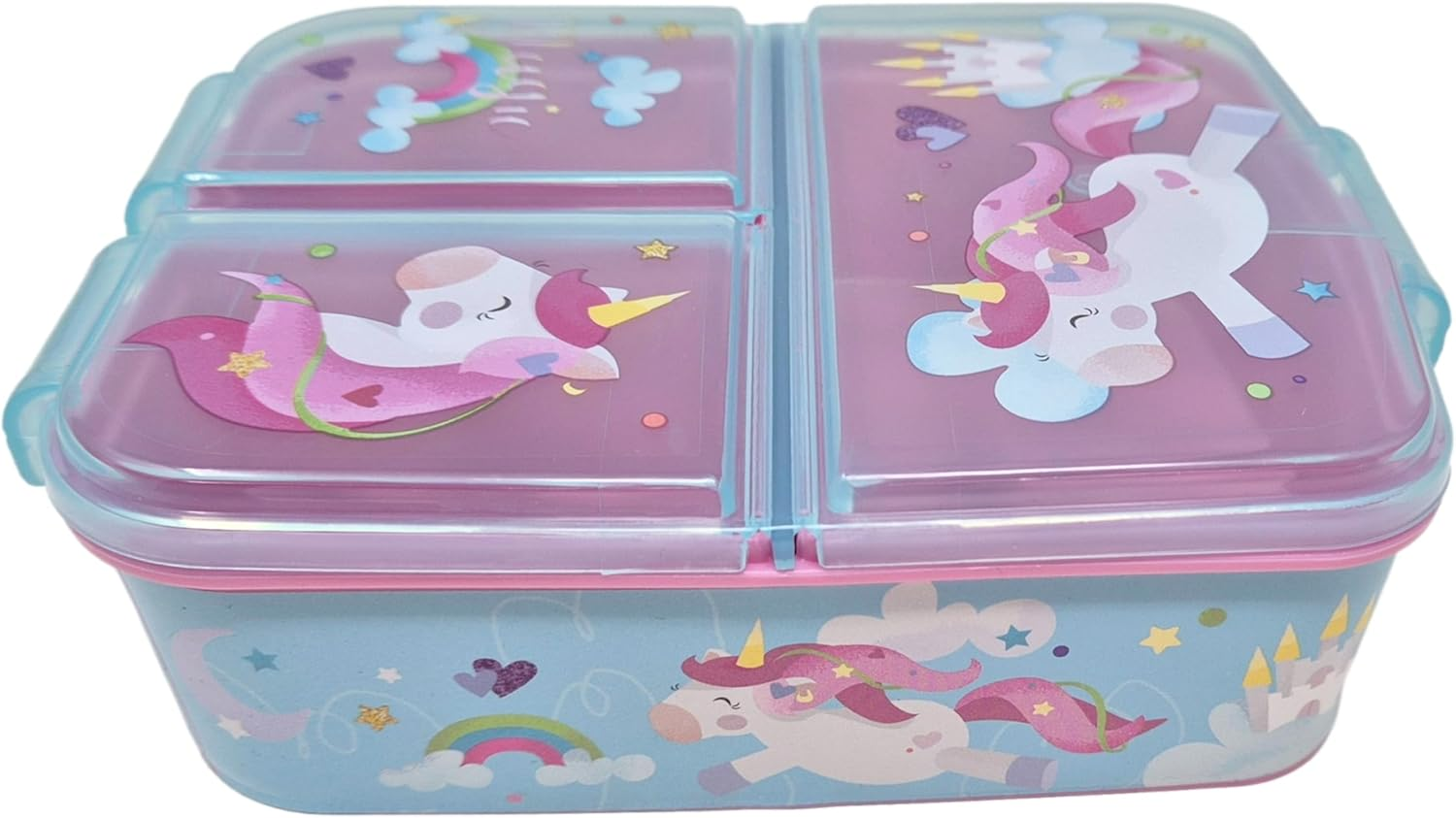 Theonoi Children'S Lunchbox, Sandwich Box with Compartments and Dividers, Nursery Lunchbox Made of Bpa-Free Plastic - Unicorn A1 image number 4