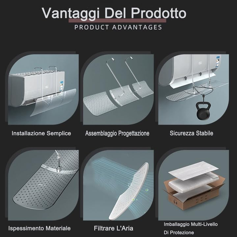 Universal Retractable Air Conditioning Wind Deflector - Adjustable, Transparent Cold Air Protection image number 2