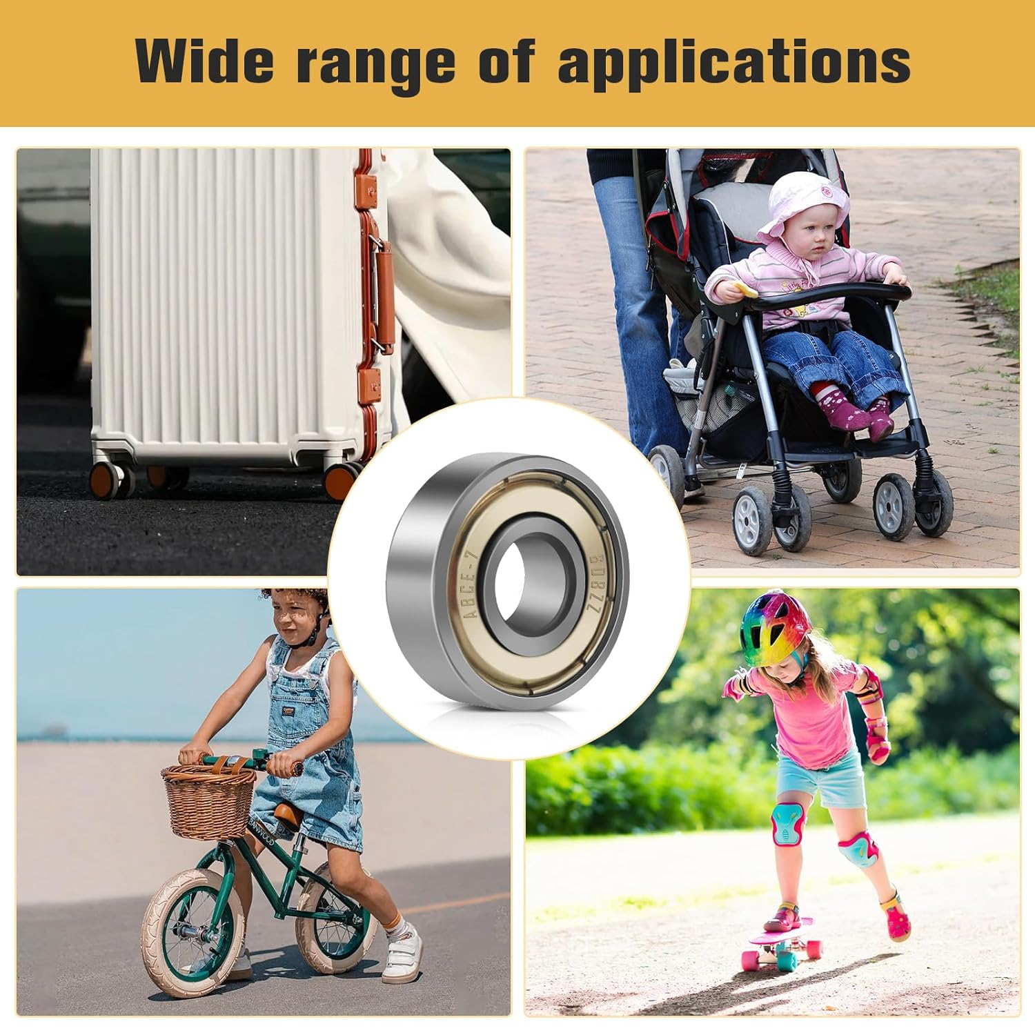 40 Pcs 608ZZ Ball Bearing Pack, 8X22X7Mm Double Shielded Deep Groove Bearings, Carbon Steel Precision Bearings for Skateboards, Scooters, Inline Skates, and Electric Motors image number 5