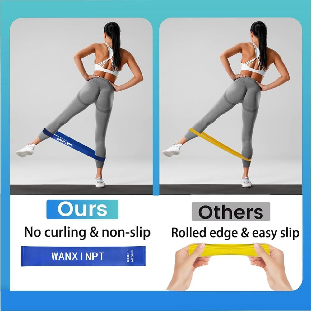 Resistance Bands for Working Out, Elastic Exercice Loop Bands for Physical Therapy, Yoga Starter Set of Stretch Bands for Booty Legs, Pilates Flexbands image number 1